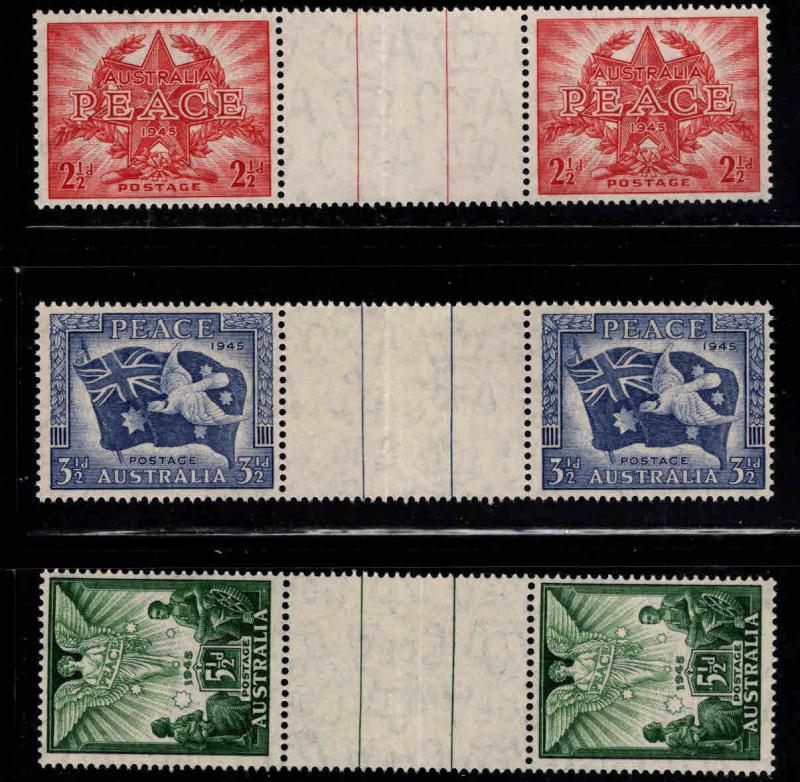 Australia Scott 200-202 MNH* *End of  WW2 Gutter Pair set 1946