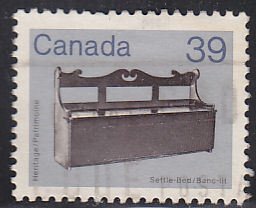 Canada 928 Wooden Settle Bed 39¢ 1985