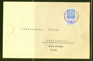 Germany Sudetenland Cover, Mi. 521 with plate margin  