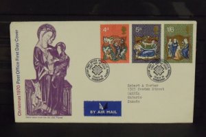 15433   GREAT BRITAIN   FDC # 645-647     Christmas 1970