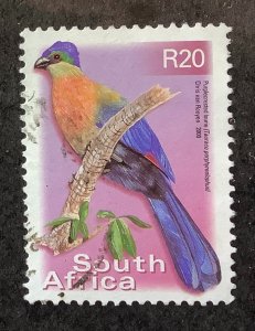 South Africa 2000 Scott 1199 used - R20, Bird,  Purple-crested Turaco