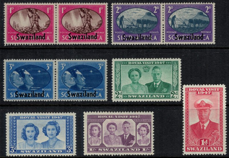 Swaziland #38-40,4-7*  CV $3.40