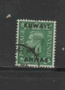 KUWAIT #95 1950 1 1/2a on 1 1/2p KING GEORGE VI SURCHARGED F-VF USED f