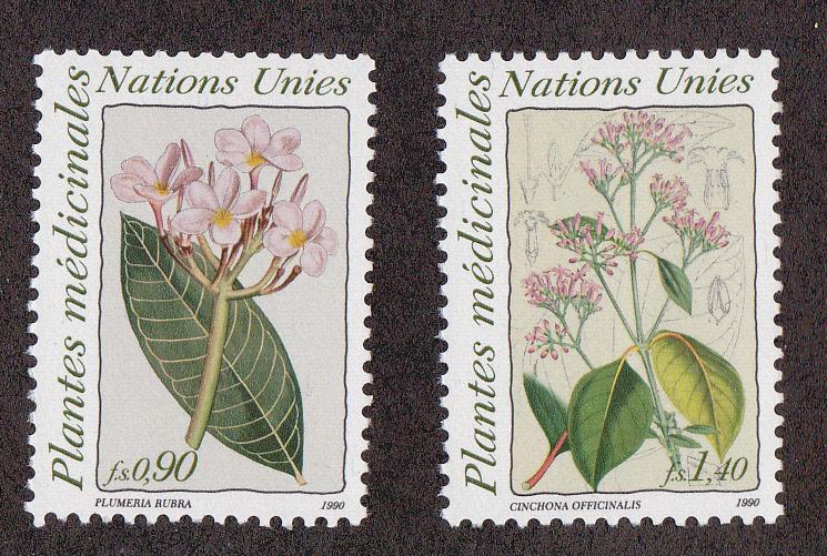 U.N.  Geneva # 186-187, Medicinal Plants, NH, 1/2 Cat