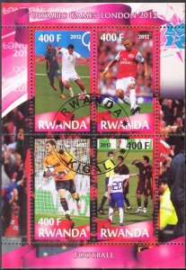 {g061} Rwanda 2012 Olympics Football Soccer sheet Used / CTO Cinderella