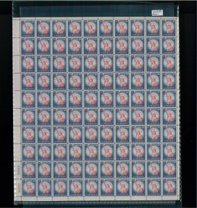 1954 United States Postage Stamp #1041B Plate No. 24927 & 24940 Mint Full Sheet