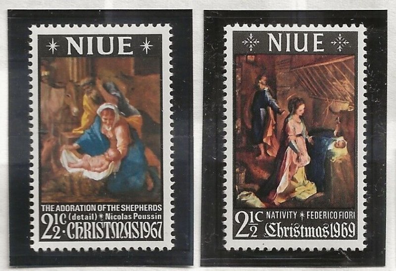 NIUE Sc 120-1+135 NH issue of 1967 - CHRISTMAS