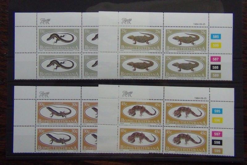 Bophuthatswana 1984 Lizards set in block x 4 MNH