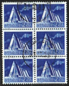 Norway Sc #774 Used block of 6