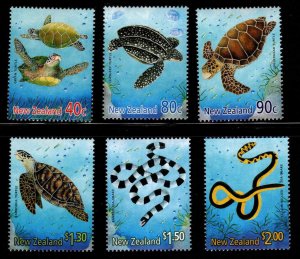 New Zealand Scott 1696-1701 MNH** Turtle sea snake set 2000