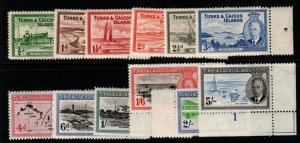 TURKS & CAICOS IS. SG221/32 1950 DEFINITIVE SET TO 5/= MNH