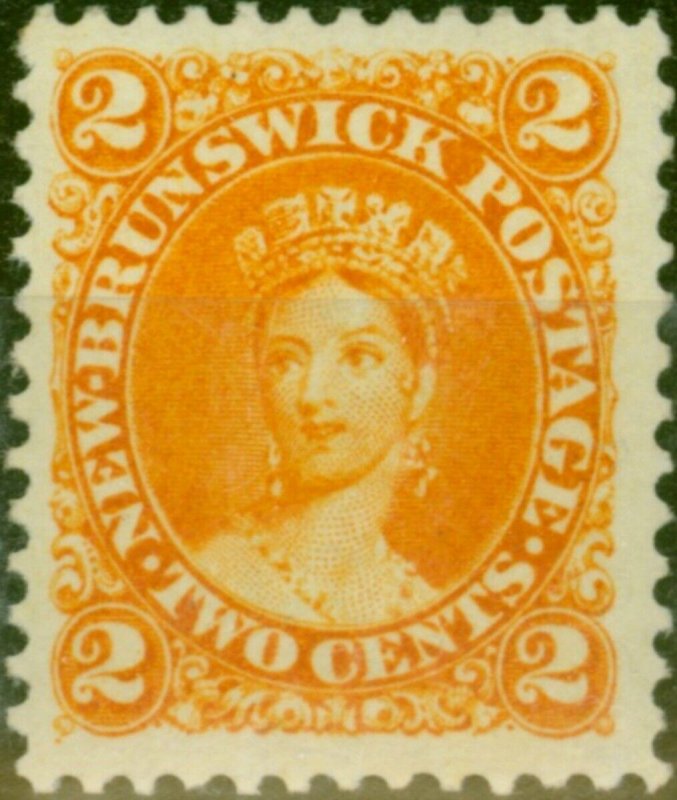 New Brunswick 1863 2c Orange SG10 Fine & Fresh MM 