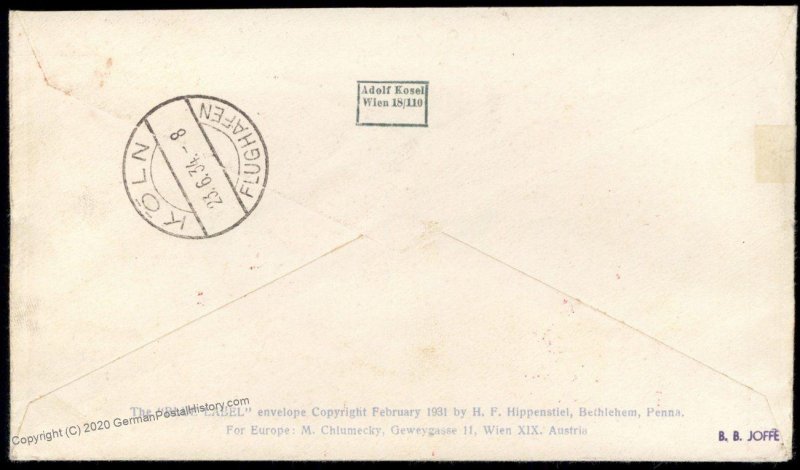 Austria 1934 Catapult Schleuderflug Cover 6 Flown Haberer 161Au Madison Wi 96746