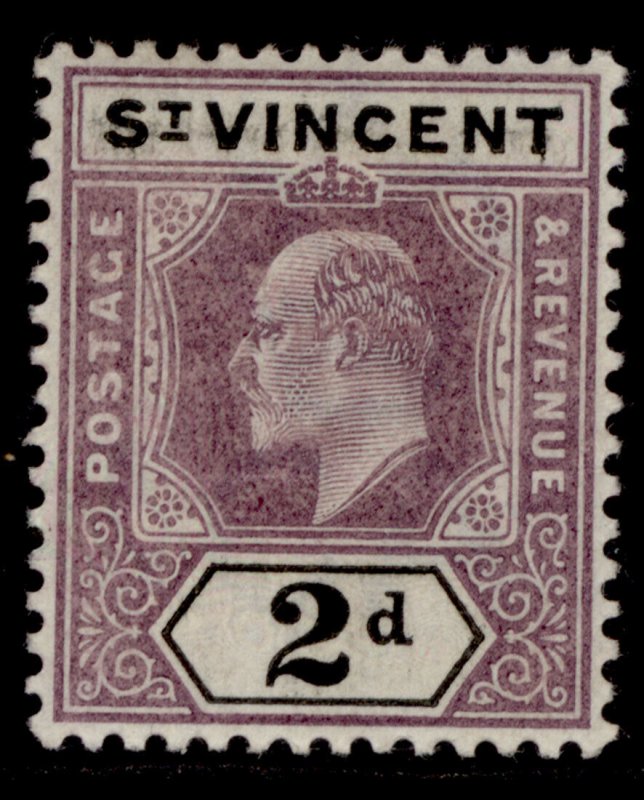 ST. VINCENT EDVII SG78, 2d dull purple & black, M MINT.