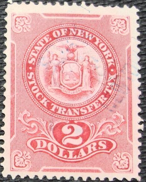 US, New York State Stock Transfer, **Used** Embossed Single