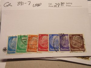 GERMANY Scott 391-397 USED Lot-10 Cat $24.30