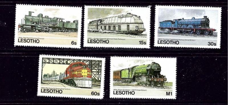 Lesotho 453-57 MNH 1984 Locomotives
