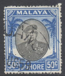 Malaya Johore Scott 147 - SG144, 1949 Sultan 50c used