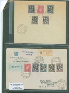 Vatican City 72-6 1940 Piux XII definitives, group of 4 FDC's; one unaddressed, the other 3 reg'd. to New York (2) ...