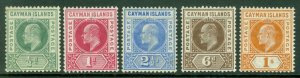 SG 3-7 Cayman Islands 1902. ½d to 1/- set of 5. Very lightly mounted mint...