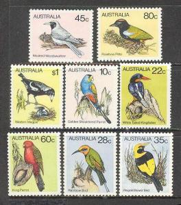 AUSTRALIA Sc# 732 - 739 MH FVF Set of 8 Birds