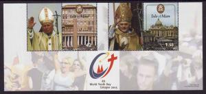 Isle of Man-SC#1120-sheet of 2-Pope John Paul II-unused-NH-