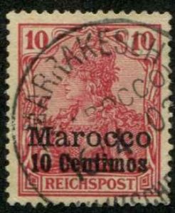 German Offices Morocco SC# 9 o/p'd  10 Centines on Germany CDS