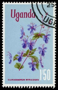 UGANDA Sc 125 CANCELED - 1969 1s6p Blue butterfly bush