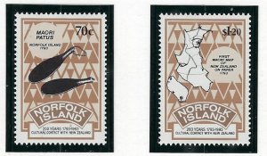 Norfolk Is 544-45 MNH 1993 Cultural contact with New Zealand (ak3405)