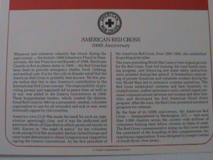 ​UNITED STATES 1981-CENTENARY OF AMERICAN RED CROSS-FDC WITH HISTORY PAGE-MNH VF