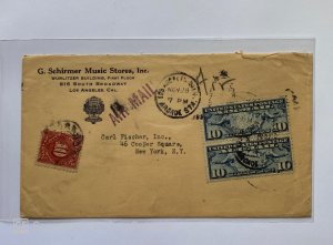 US LETTER FROM LOS ANGELES CALIF TO NEW YORK , AIRMAIL, STAMPED POSTAGE DUE 1OC