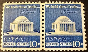 US # 1510 Jefferson Memorial pair 10c 1973