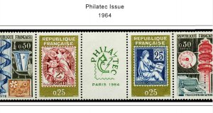 COLOR PRINTED FRANCE 1941-1965 STAMP ALBUM PAGES (55 illustrated pages)