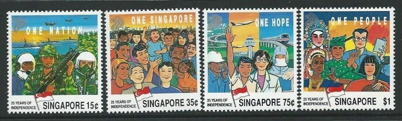 SINGAPORE SG637/40 1990 INDEPENDENCE MNH