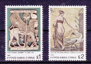 CYPRUS SC#550-551 Archaeological Finds on Cyprus (1980) MNH