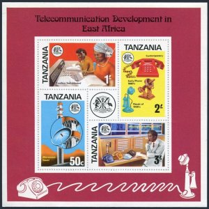 Tanzania 57a sheet,MNH.Michel Bl.1. Telecommunications development,1976.