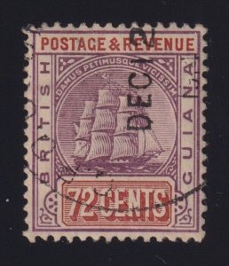 British Guiana Sc #169 (1907) 72c lilac & orange brown Seal of Colony VF Used