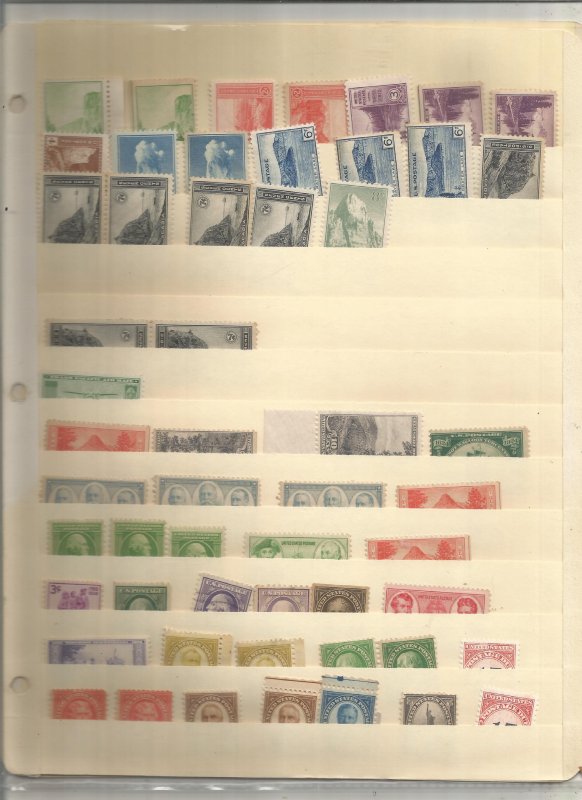 EARLY US COLLECTION ON STOCK SHEET, MINT/USED