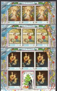 UAE RAS AL KHAIMA 1968 CHRISTMAS SET OF 6 IN FULL SHEETS NEVER HINGED