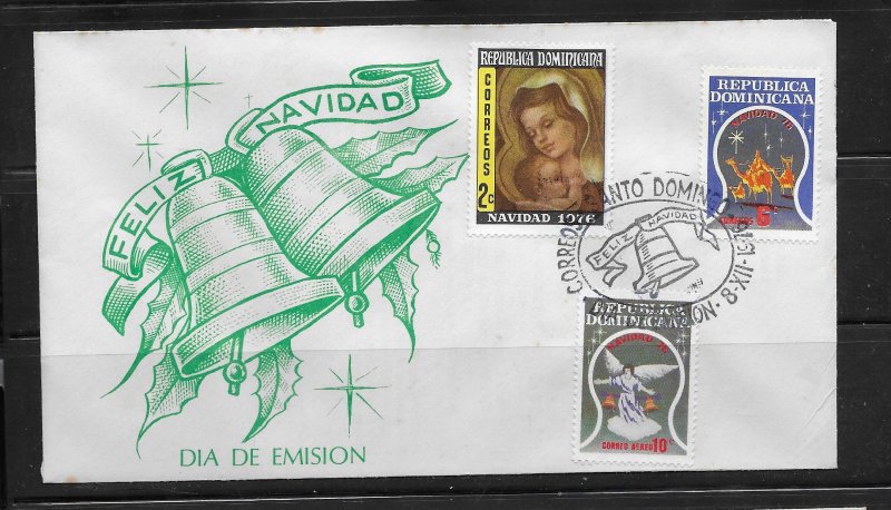 DOMINICAN REPUBLIC STAMPS,COVER FELIZ NAVIDAD  1976 #F27