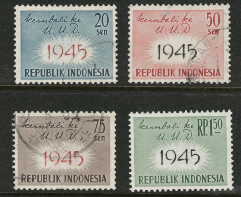 Indonesia Scott 479-82 Used1959 Constitution set CV 1$