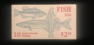 BK154 Full Booklet, Plate# 11111, MNH, 2209a, Fish Stamps