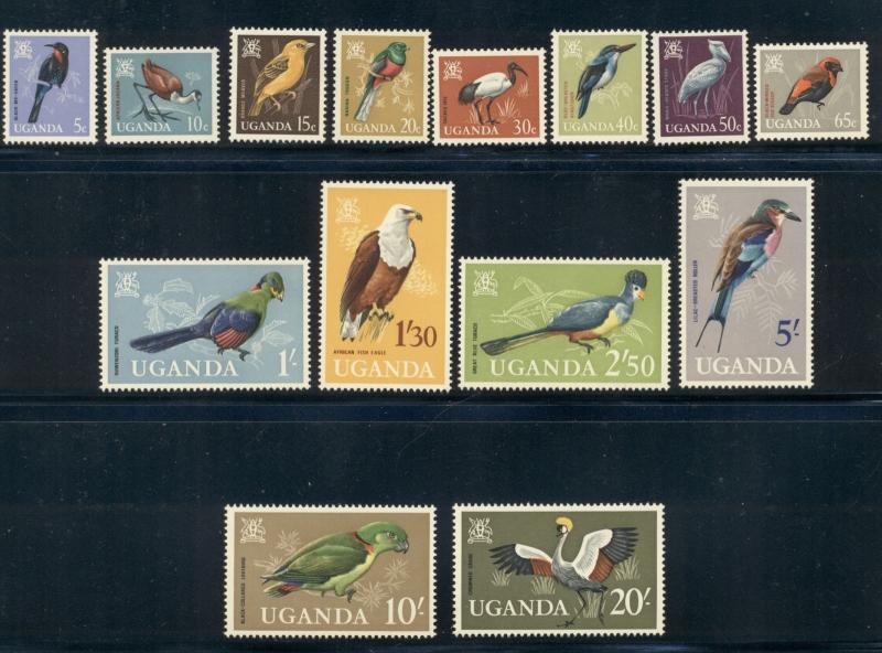 Uganda Scott #97-110 MNH Birds Fauna CV$67+