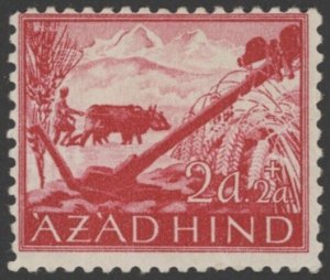 1943  Azad Hind (India) 2A+2A Farmer & Oxen, MH