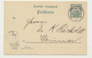 TOGO GERMAN COLS 1907 5pf REPLY CARD, ANECHO TO WEIMAR (SEE BELOW)