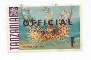 Tanzania 1967 Scott o15 used - 1sh, Fish, Turkeyfish