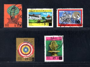 Ceylon #463-467,    VF, Used, Complete Set,  CV $9.10 ....  1290375