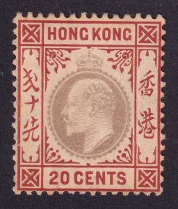 HONG KONG SC# 97 20c org brn & gray blk King Edward VII MINT NO GUM VERY FINE W3