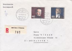 Switzerland 1980 Europa Famous People Registered Cover Domestic Use.