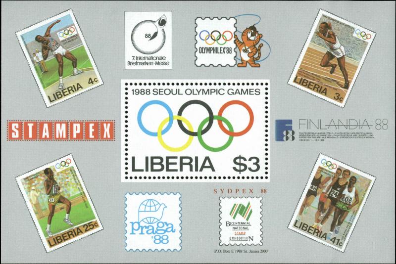 Liberia Scott #1081 Mint Never Hinged Souvenir Sheet 